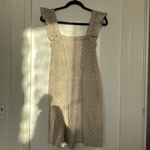 Madewell Cream Striped Mini Dress